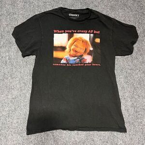 Chucky "Crazy AF" Graphic Tee Unisex M Black Horror Cult Classic T-Shirt
